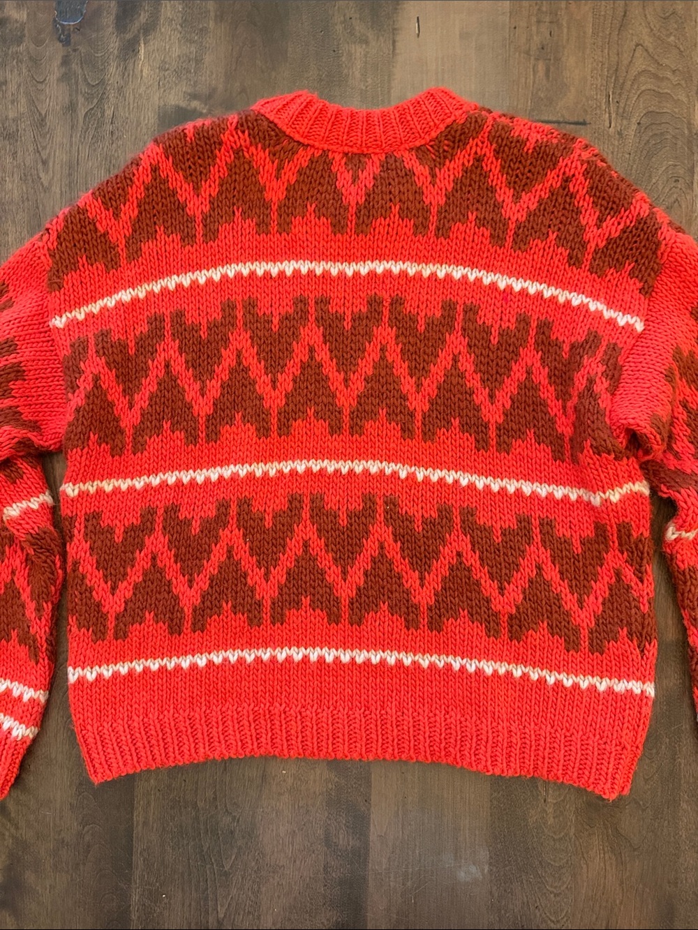 THE GREAT. The Folk Pullover Sweater in Firestone Red Size 2 Like New Oversized - Picture 4 of 7